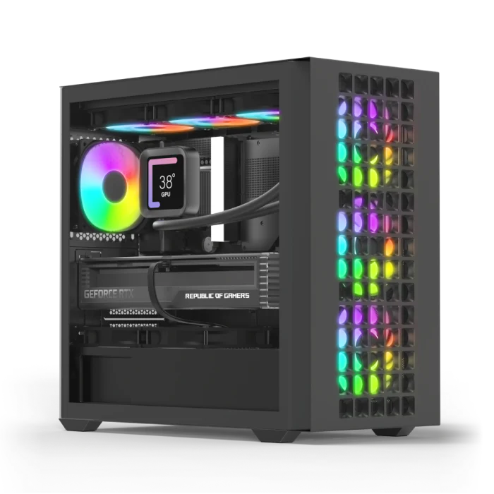 AeroCool D302A ARGB Stylish Mesh mATX Mini Tower Gaming Case (Black)