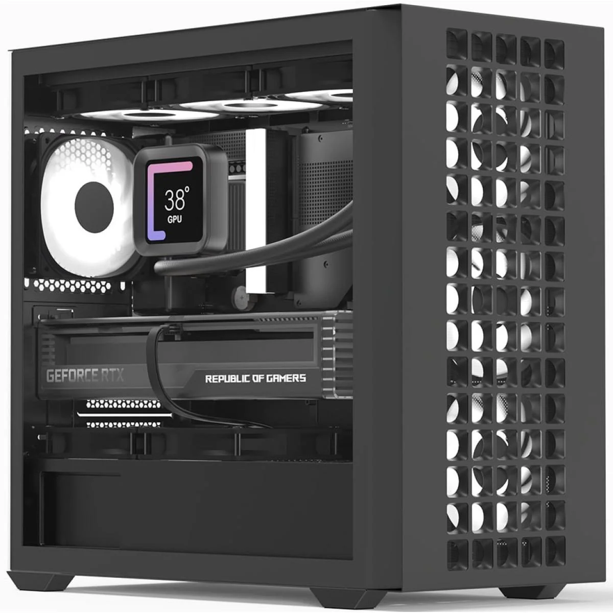 AeroCool D302A ARGB Stylish Mesh mATX Mini Tower Gaming Case (Black) - Image 2