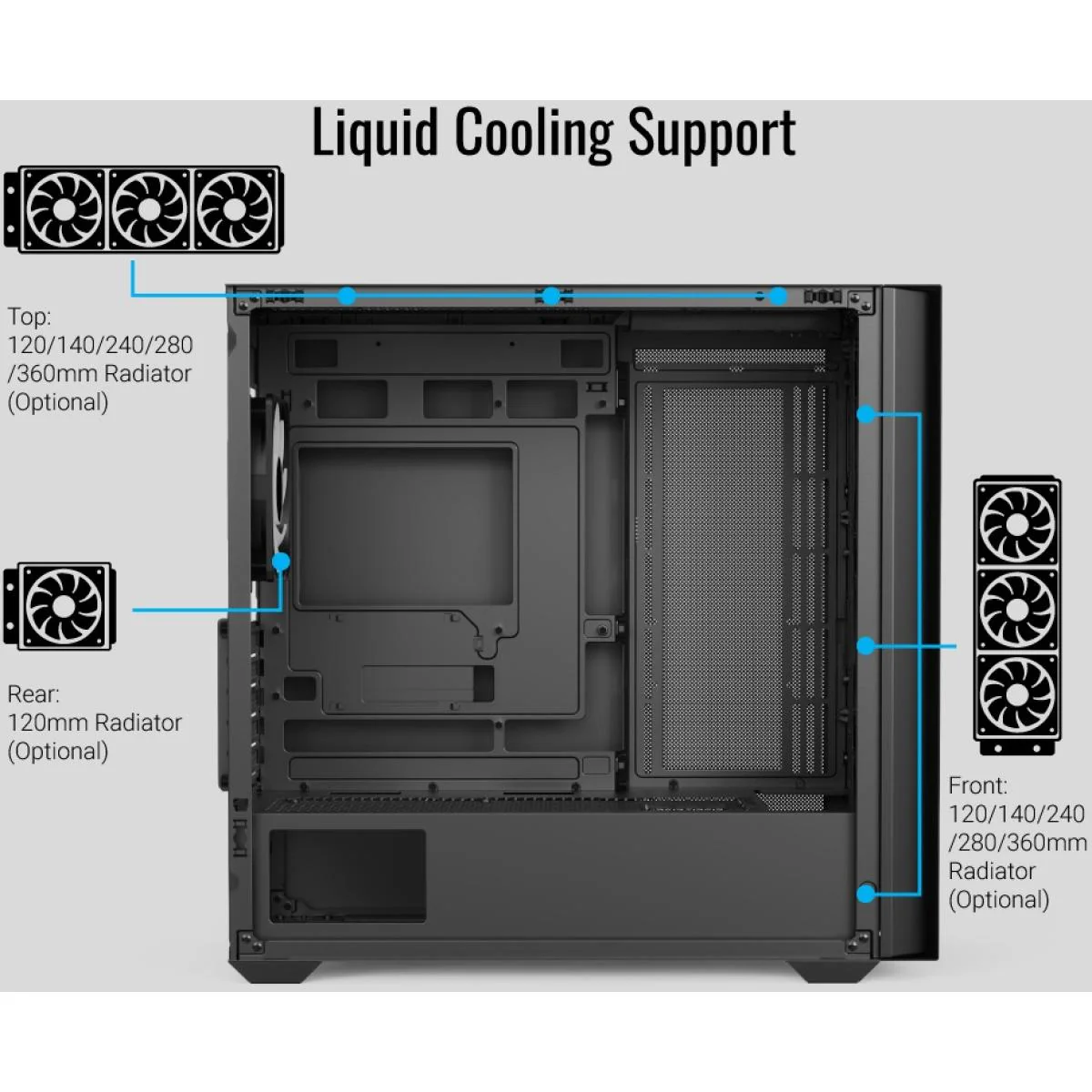 AeroCool D302A ARGB Stylish Mesh mATX Mini Tower Gaming Case (Black) - Image 3