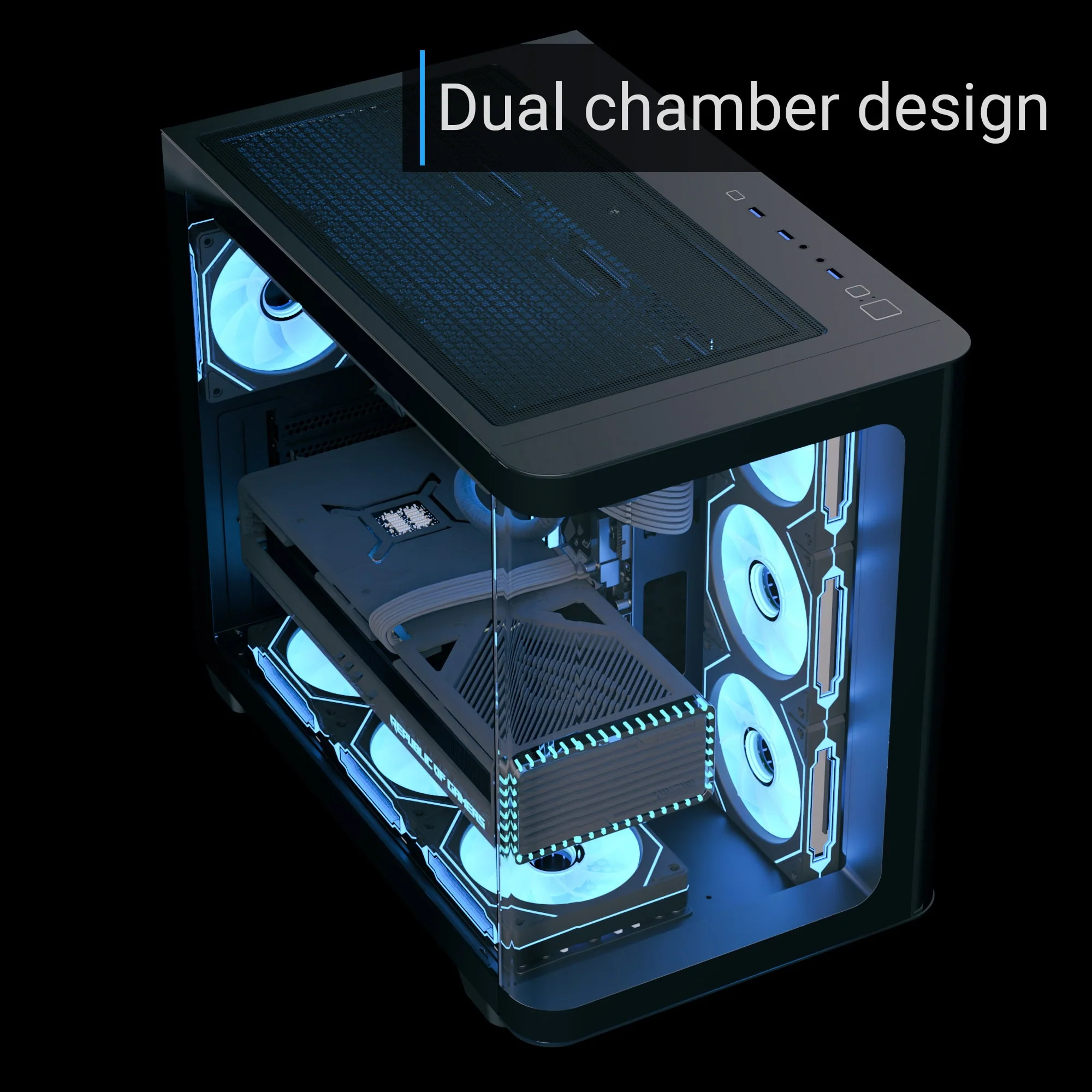 AeroCool P500C ARGB ATX Mid Tower  Gaming Case - Black - Image 2