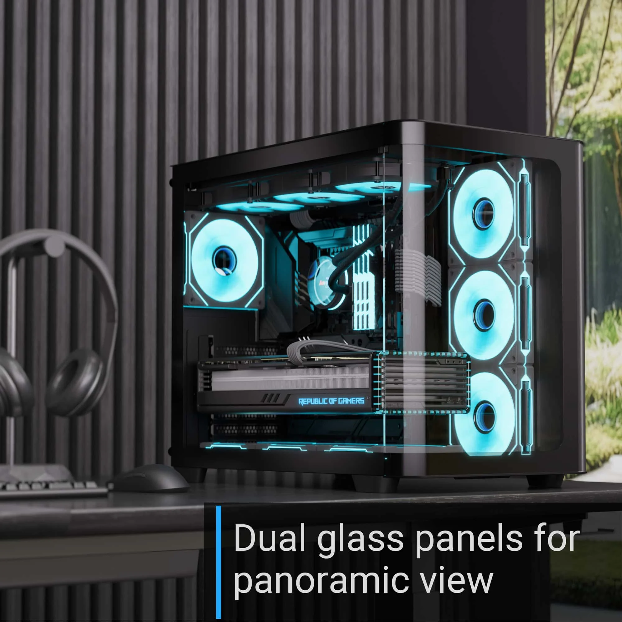 AeroCool P500C ARGB ATX Mid Tower  Gaming Case - Black - Image 3
