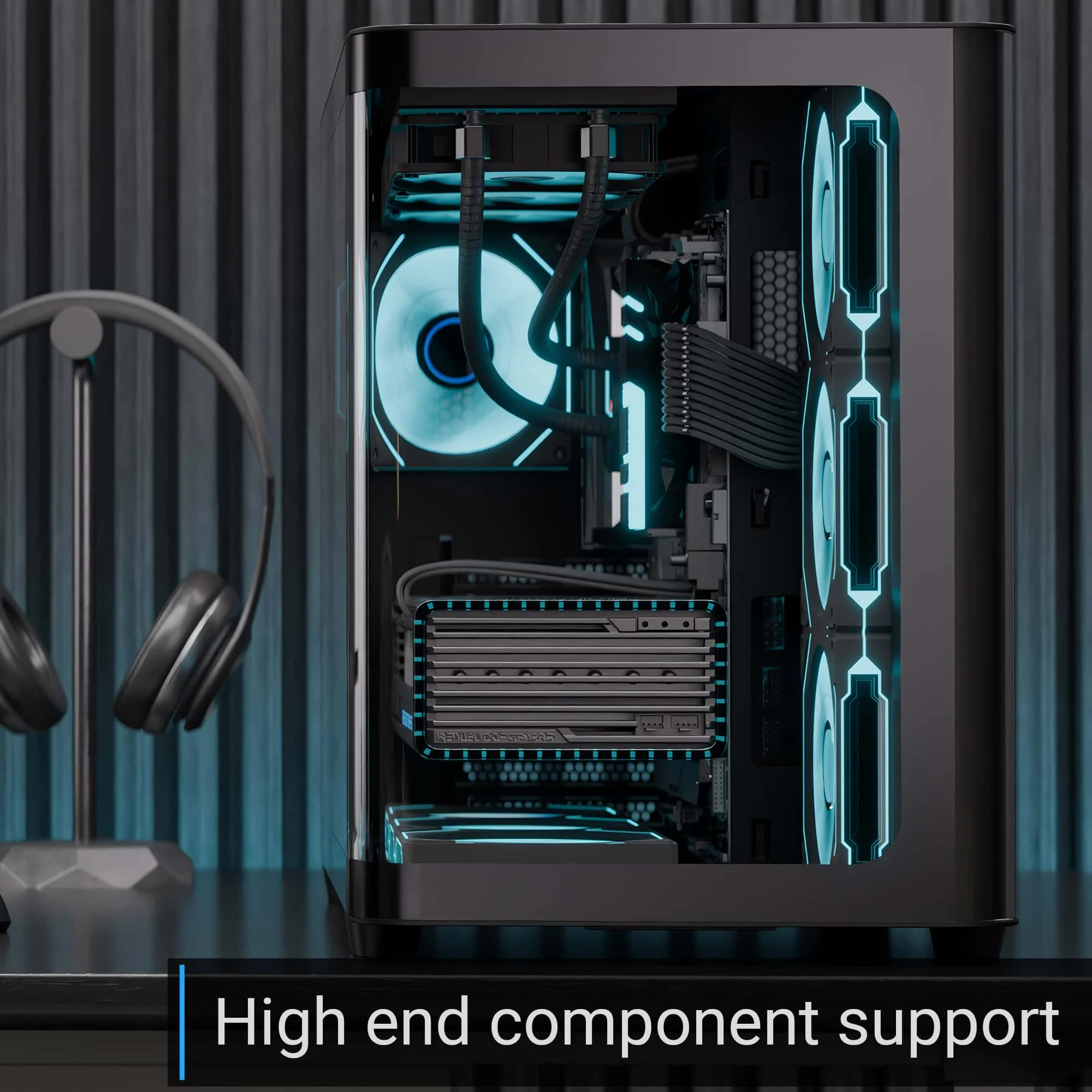 AeroCool P500C ARGB ATX Mid Tower  Gaming Case - Black - Image 4