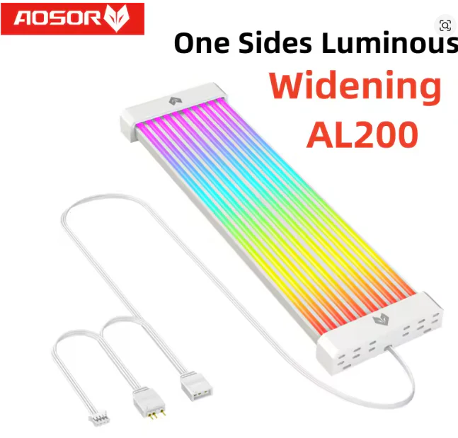 AOSOR AL200 ARGB LED Light Strip for 24PIN Motherboard Power Extension Cable Aura Sync Flexible LED Strip Light