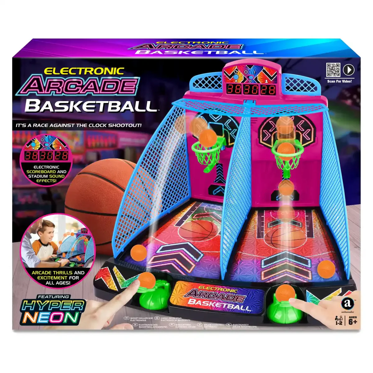 AMBASSADOR ELECTRONIC ARCADE BASKETBALL HYPER NEON SERIES - Image 2