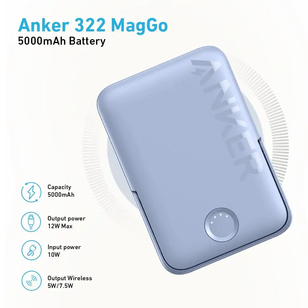 ANKER 322 MAGGO BATTERY POWERCORE 5K WITH STAND BLACK - Image 3