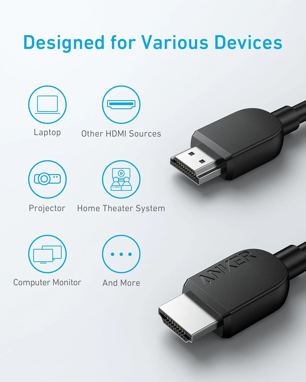 Anker HDMI 2.1 8K/60Hz 6FT Cable - Black - Image 2