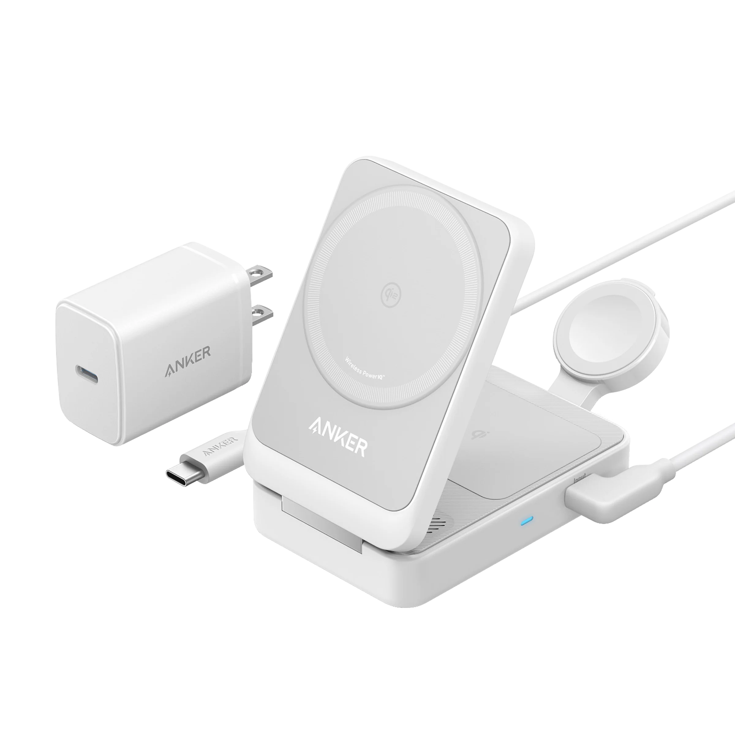 Anker MagGo Wireless Charging Station (15W, Foldable 3-in-1) - Image 2