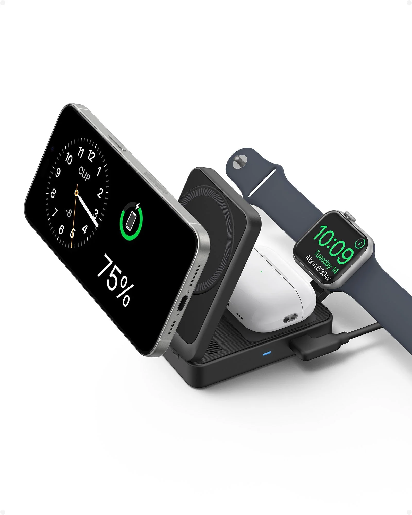 Anker MagGo Wireless Charging Station (15W, Foldable 3-in-1) - Image 5