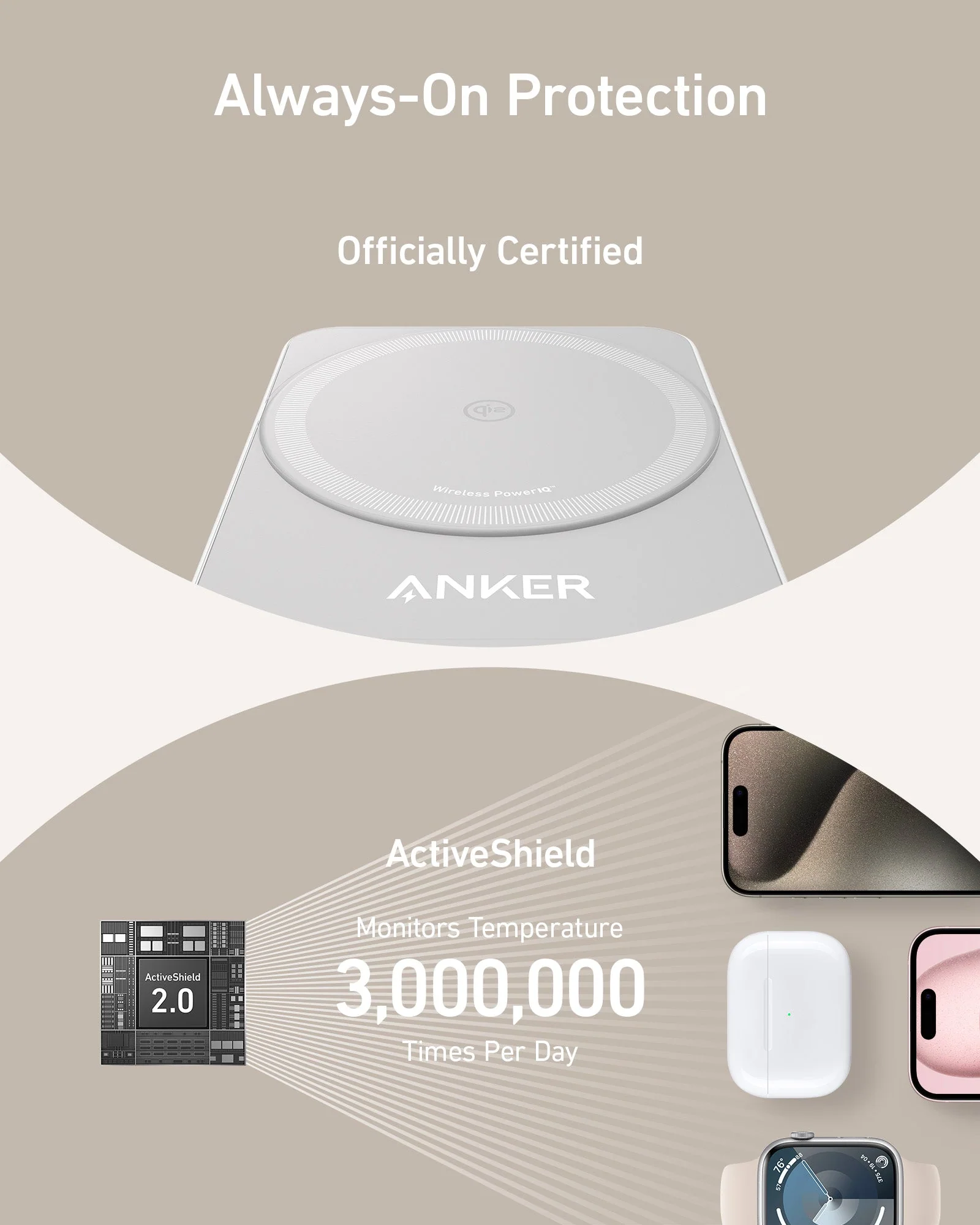 Anker MagGo Wireless Charging Station (15W, Foldable 3-in-1) - Image 6