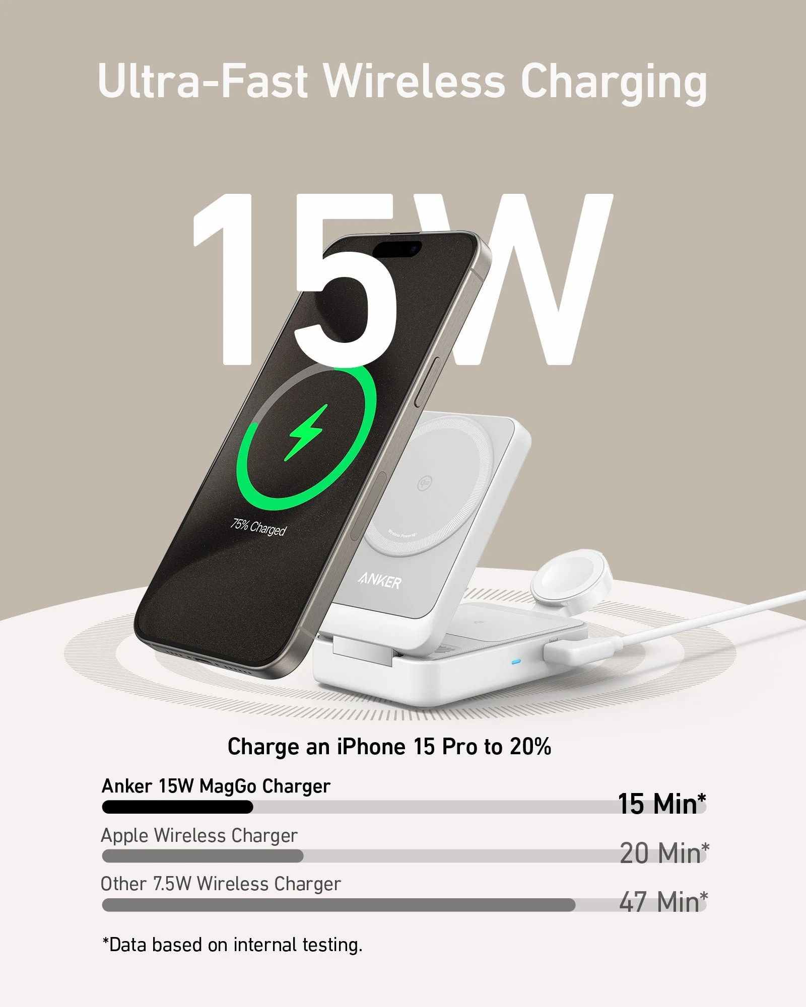Anker MagGo Wireless Charging Station (15W, Foldable 3-in-1) - Image 9