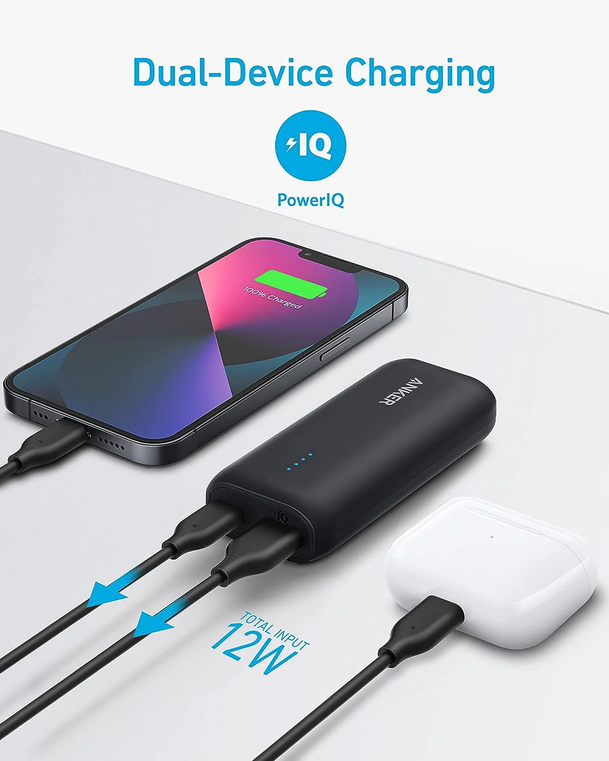 Anker 321 Power Bank (Powercore 5K) Pocket-sized and Travel Friendly with USB A and USB C Output Ports - Image 3