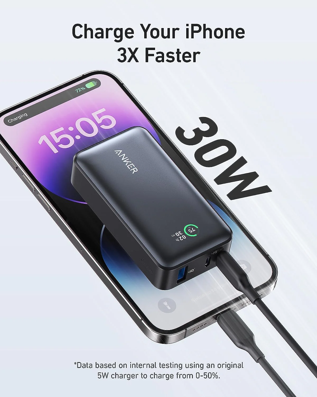 Anker Power Bank 533 Power IQ 3.0 Portable Charger with PD 30W , 10,000mAh Power Bank - Image 4