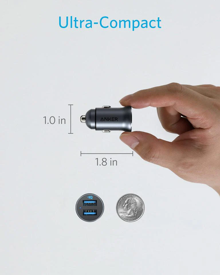 Anker PowerDrive 2 Alloy 24W Car Charger with 2 Ports - Image 5