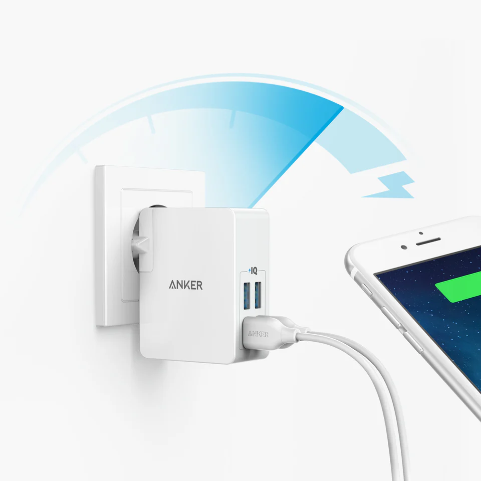 Anker PowerPort 4 Lite Highspeed 27W Charger With 4 USB-A PowerIQ Ports - Image 3