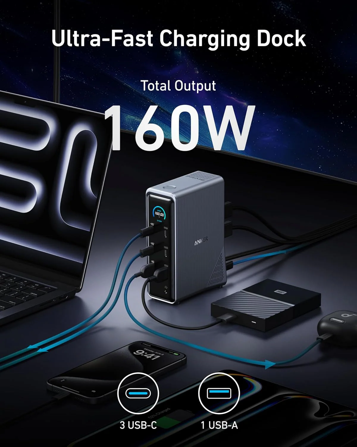 Anker Prime Charging Docking Station (14in1 Dual Display 160W) - Image 4