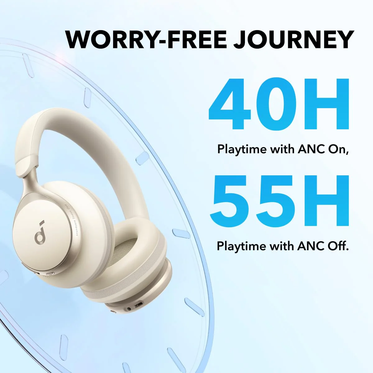 Anker SoundCore Space One ANC Headphones – Latte Cream - Image 2