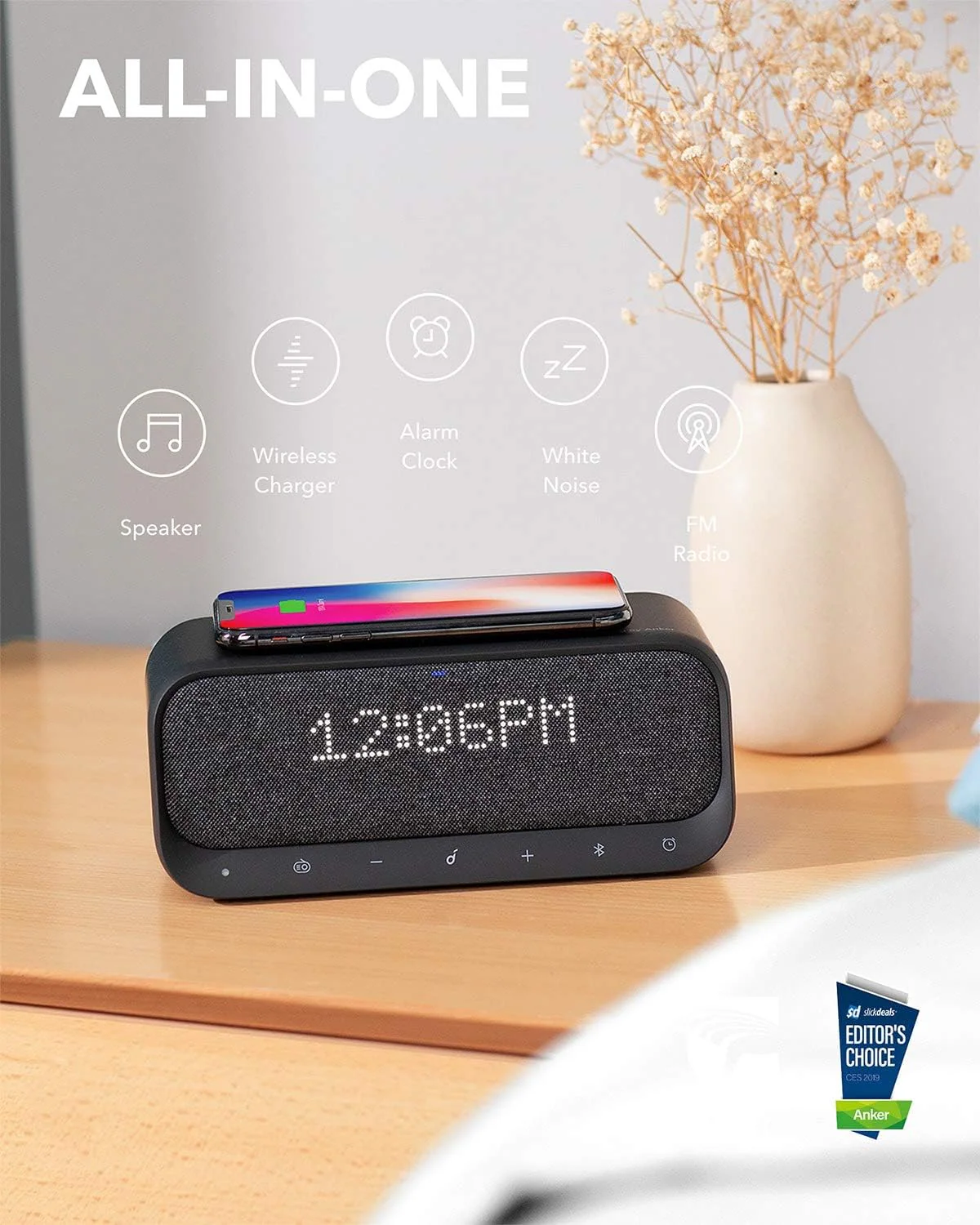 Anker Soundcore Wakey Bluetooth Speakers with Alarm - White - Image 7