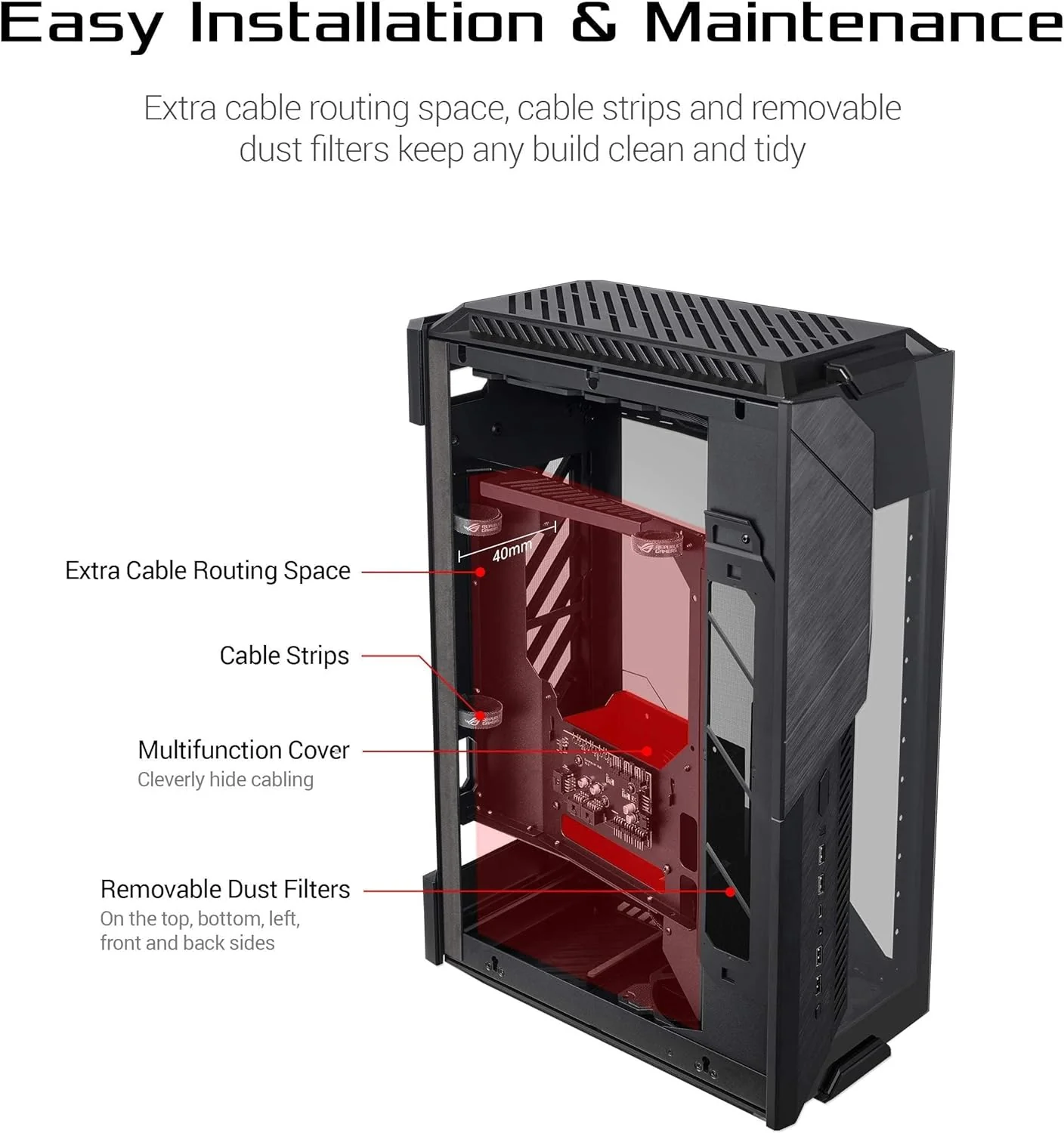 ASUS GR101 ROG Z11 Mini-ITX/DTX with Patented 11° Tilt Design ATX Gaming Case - Image 5