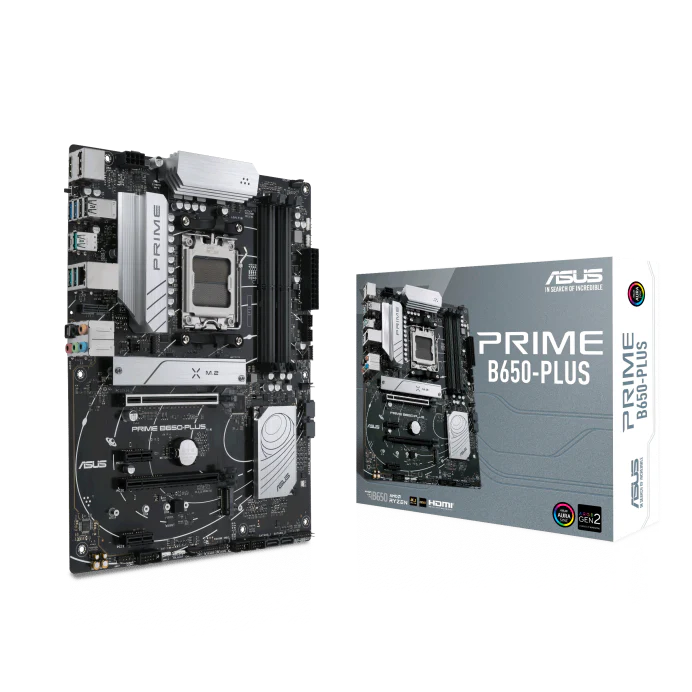 ASUS PRIME B650-PLUS ATX Motherboard, AM5 Socket, AMD B650 Chipset, 4 x 2-Channel DDR5