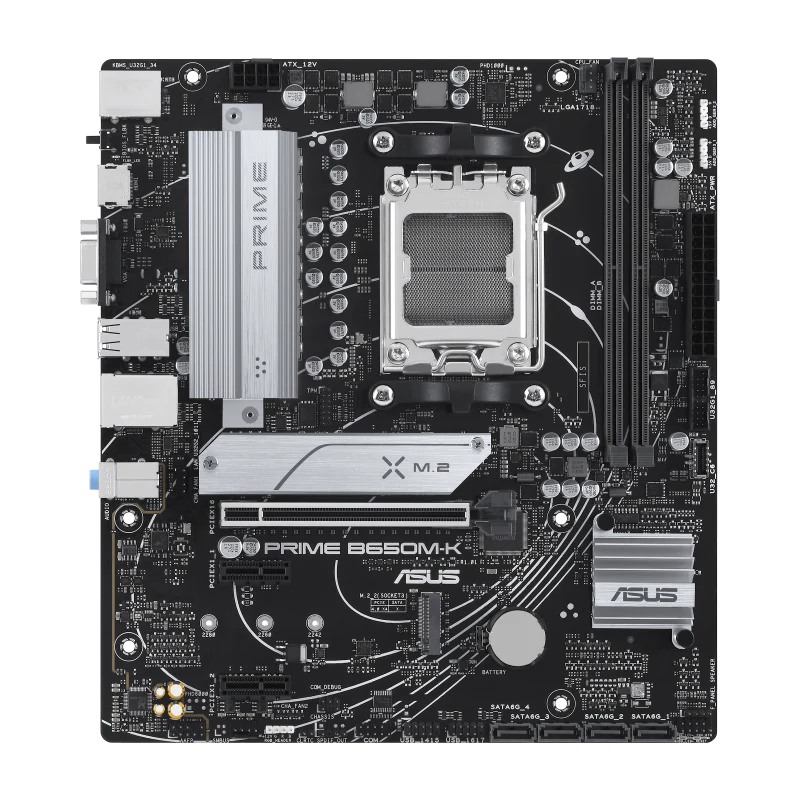 ASUS PRIME B650M-K AM5 Micro-ATX Motherboard, AMD B650 Chipset, 2x DIMM DDR5 - Image 2