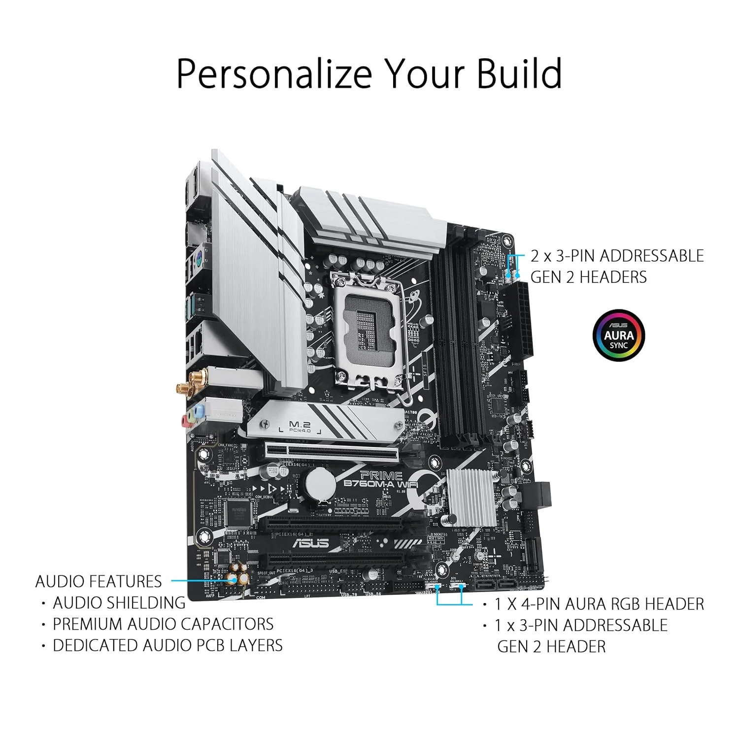 ASUS PRIME B760M-A WIFI DDR5 LGA 1700 mATX Motherboard - Image 4
