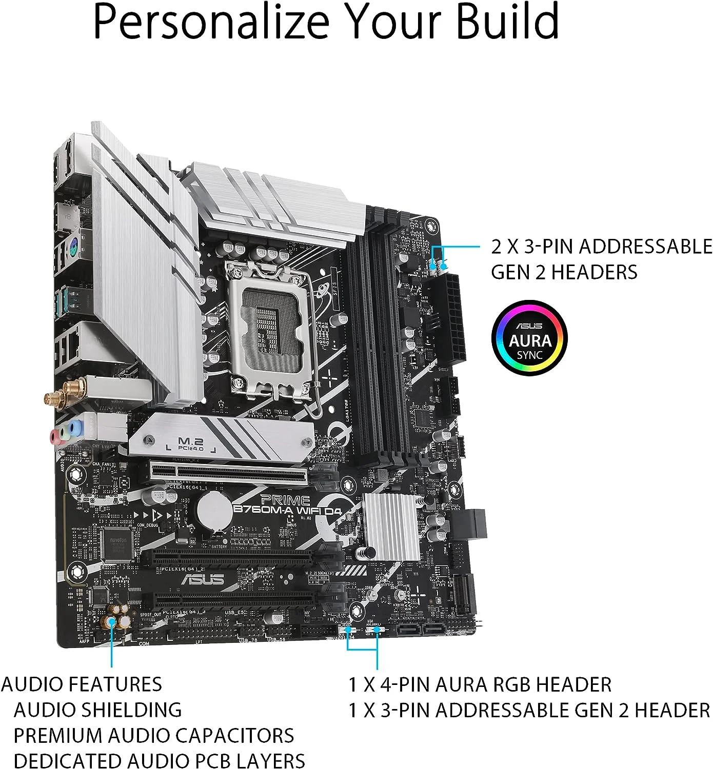 ASUS PRIME B760M-A WIFI D4 (13th and 12th Gen) LGA 1700 mATX Motherboard - Image 4