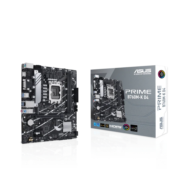 ASUS Prime B760M-K D4 (LGA 1700)(13th and 12th Gen) mATX Motherboard