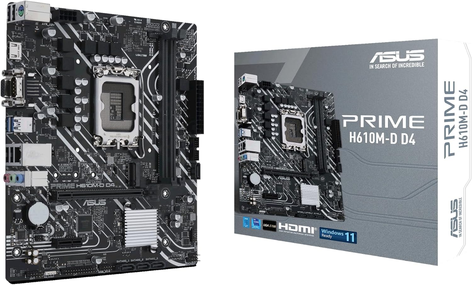 ASUS PRIME H610M-D D4 LGA1700 micro-ATX Motherboard