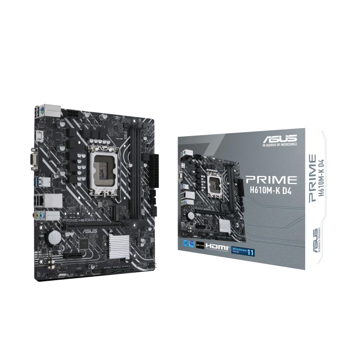 ASUS PRIME H610M-K D4 (13th and 12th Gen) LGA1700 micro-ATX Motherboard