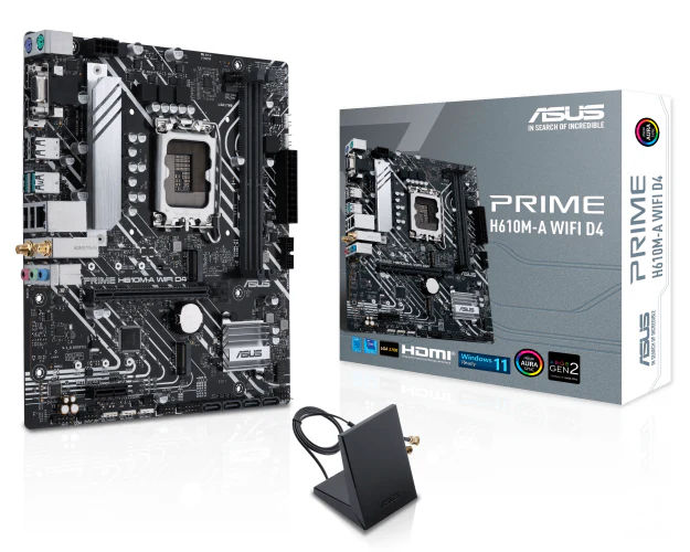 ASUS PRIME IntelĀ® H610M-A (LGA 1700) mic-ATX with DDR4 WIFI 5 Motherboard