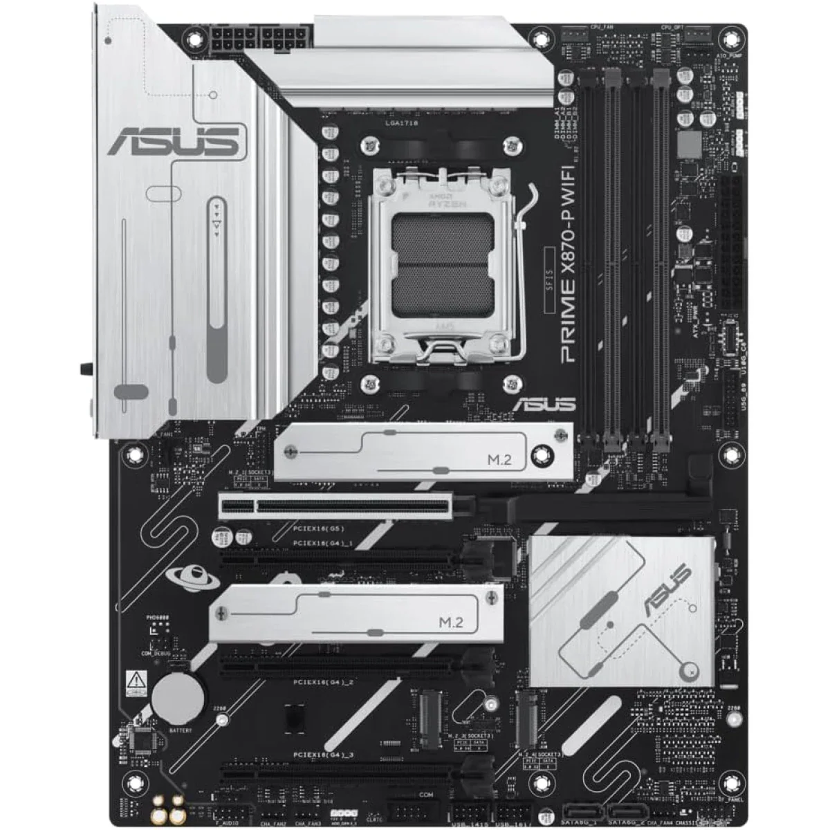ASUS Prime X870-P WIFI 7 AMD X870 AM5 ATX 4x M.2 Slots DDR5 USB 3.2 Gen 2x2 Type-C® USB4® Header & 2.5Gb Ethernet Motherboard - Image 2