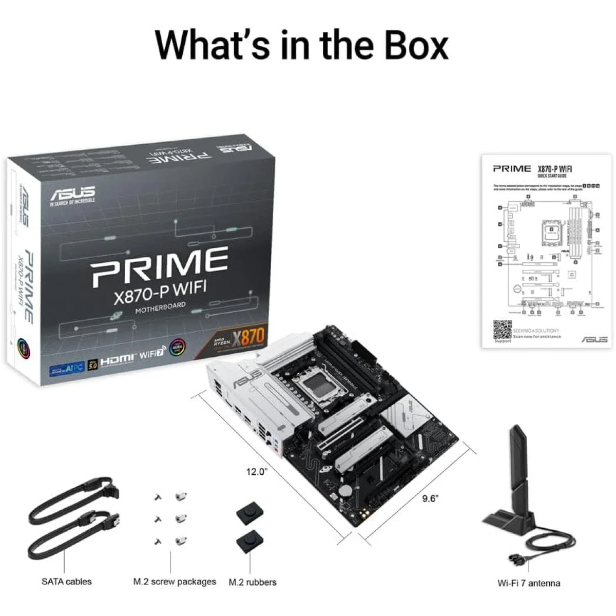 ASUS Prime X870-P WIFI 7 AMD X870 AM5 ATX 4x M.2 Slots DDR5 USB 3.2 Gen 2x2 Type-C® USB4® Header & 2.5Gb Ethernet Motherboard - Image 4