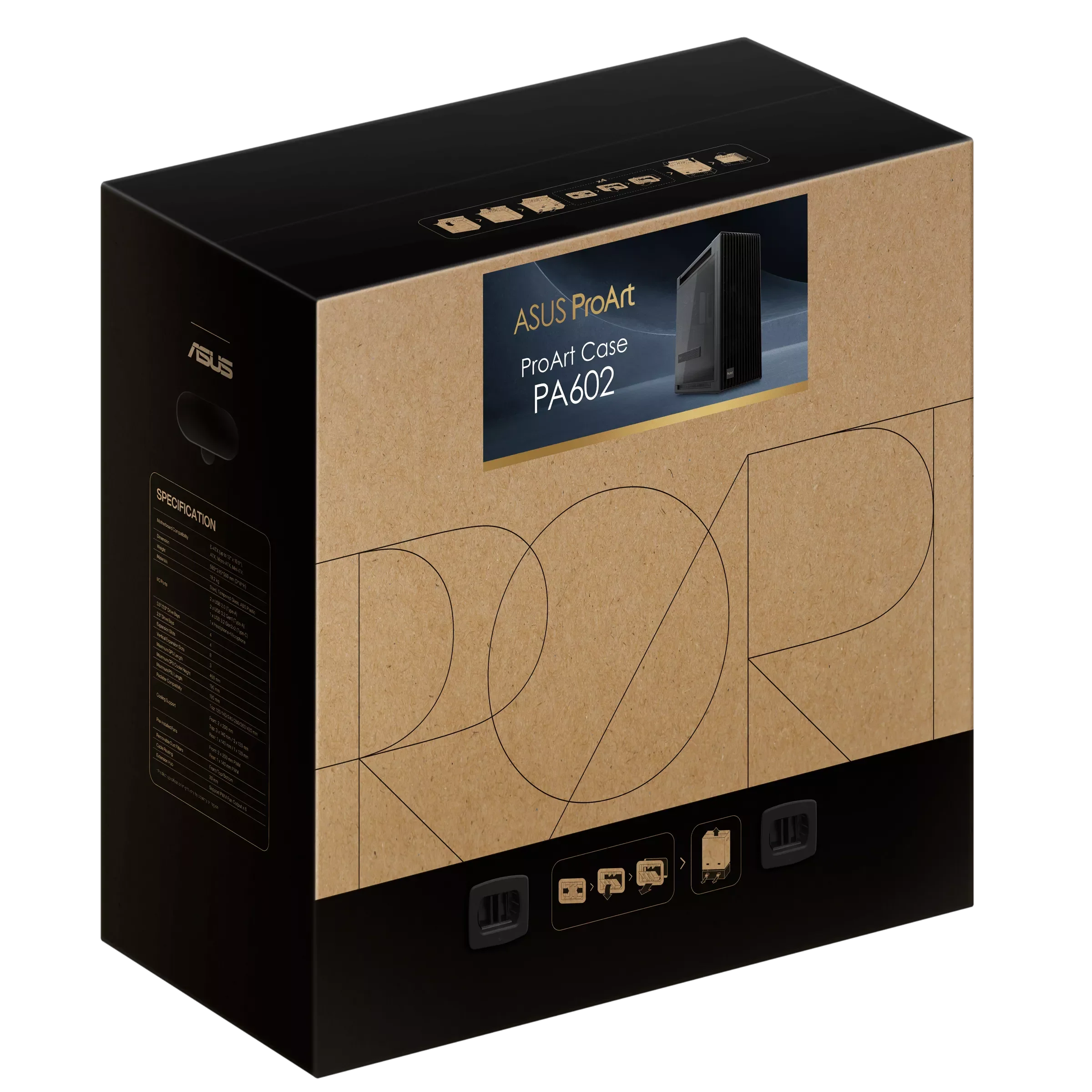 ASUS ProArt PA602 E-ATX , 420 mm radiator support, one 140 mm and two 200mm pre-installed GAMING CASE - Image 8