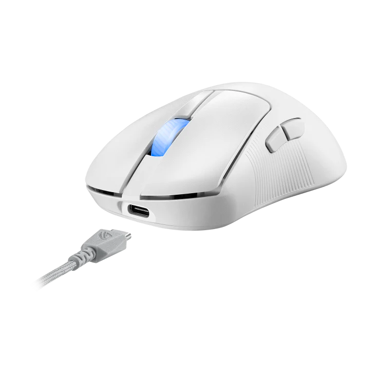 Asus ROG Keris II Ace Ultralight 54g Ergonomic Gaming Mouse - Black/White - Image 3