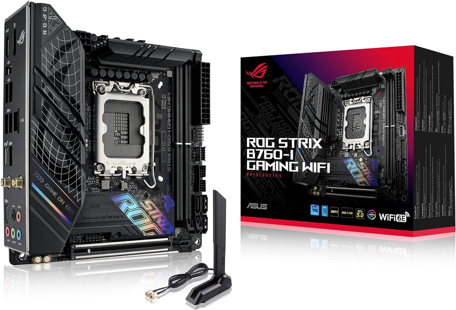 ASUS ROG Strix B760-I Gaming WiFi DDR5 (13th and 12th Gen)LGA 1700 mini-ITX motherboard