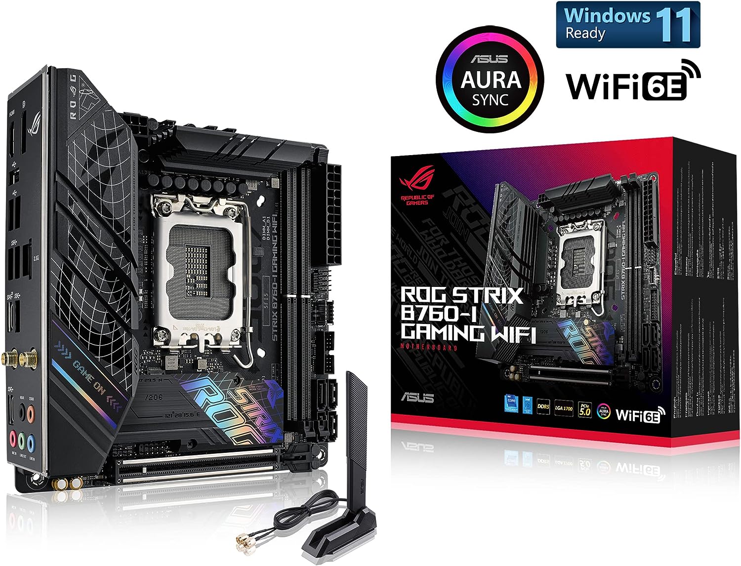 ASUS ROG Strix B760-I Gaming WiFi DDR5 (13th and 12th Gen)LGA 1700 mini-ITX motherboard - Image 2
