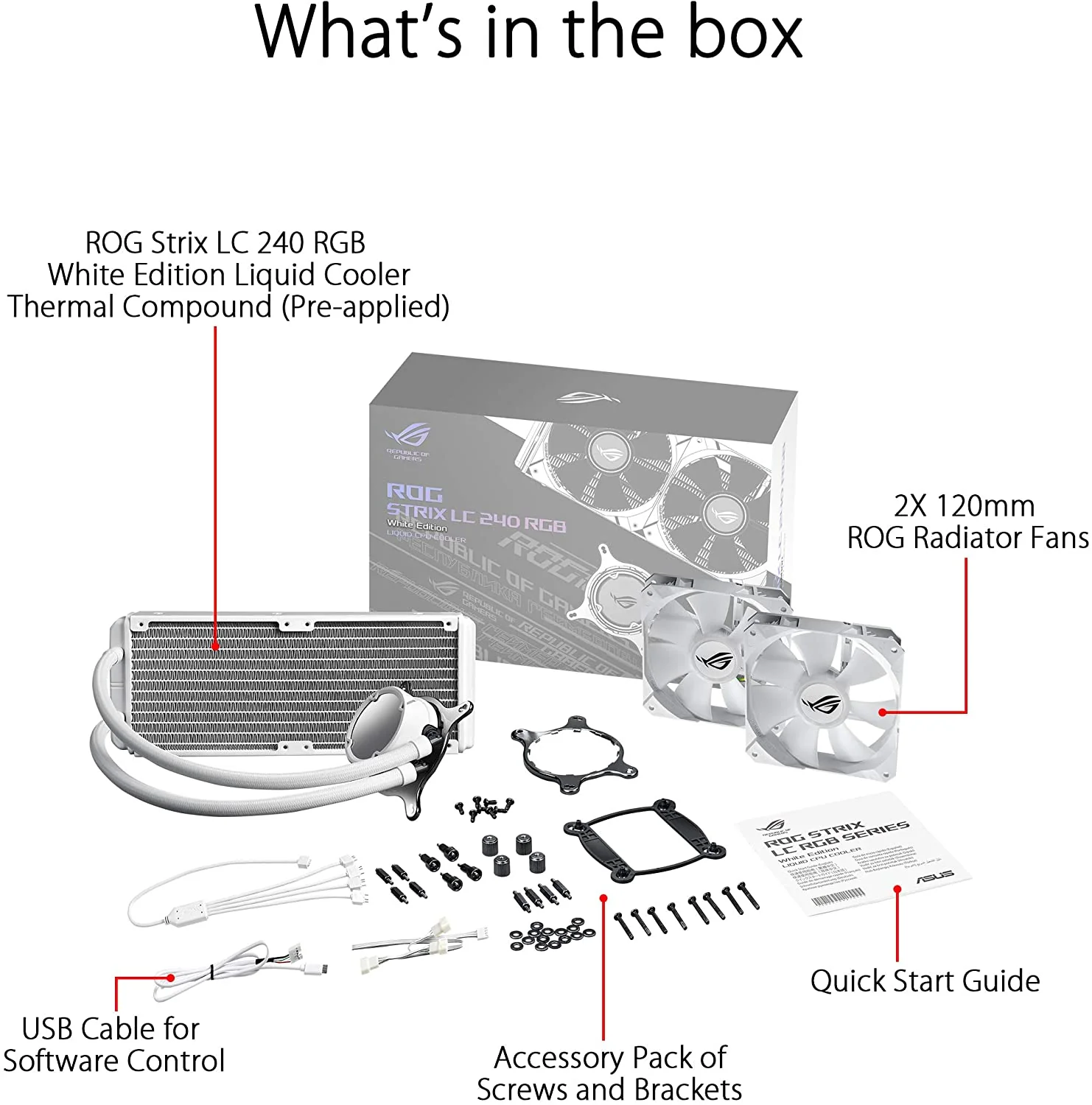 ASUS ROG STRIX LC 240 ARGB WHITE AIO COOLER - Image 3