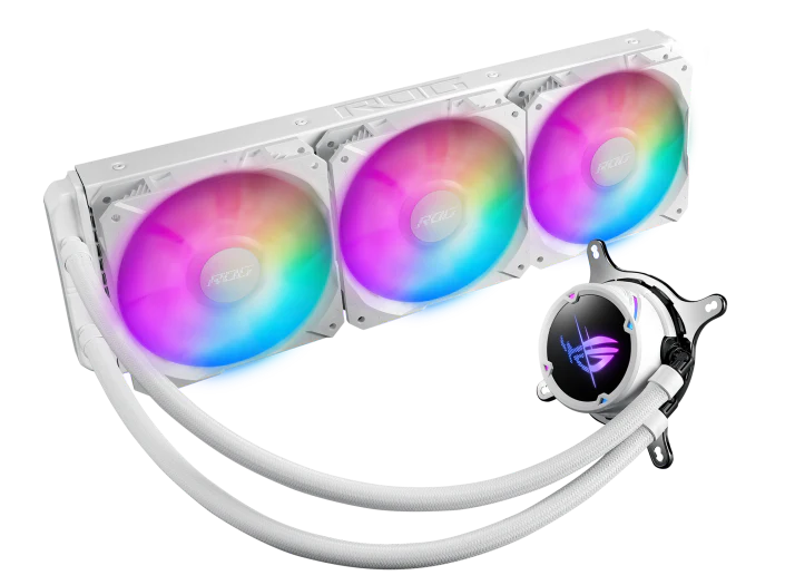 ASUS ROG STRIX LC II 360 ARGB White Edition All In One Liquid CPU Cooler, With Aura Sync, Three ROG 120mm ARGB Radiator Fans White
