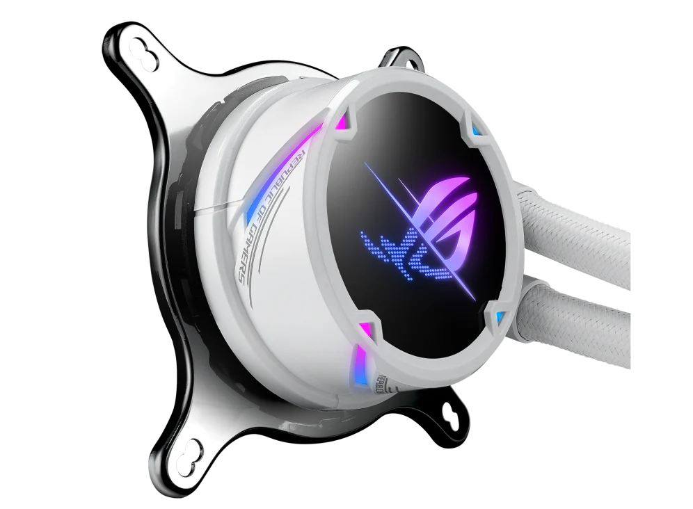 ASUS ROG STRIX LC II 360 ARGB White Edition All In One Liquid CPU Cooler, With Aura Sync, Three ROG 120mm ARGB Radiator Fans White - Image 2