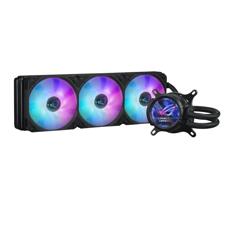 ASUS ROG Strix LC III 360 ARGB LCD CPU Liquid Cooling, 360mm Radiator, 3x ROG STRIX AF-12S ARGB 120mm Fans Black