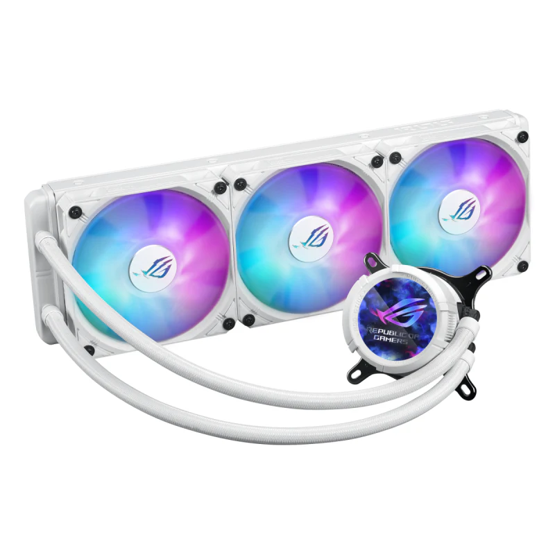 ASUS ROG Strix LC III 360 ARGB LCD CPU Liquid Cooling, 360mm Radiator, 3x ROG STRIX AF-12S ARGB 120mm Fans White - Image 5