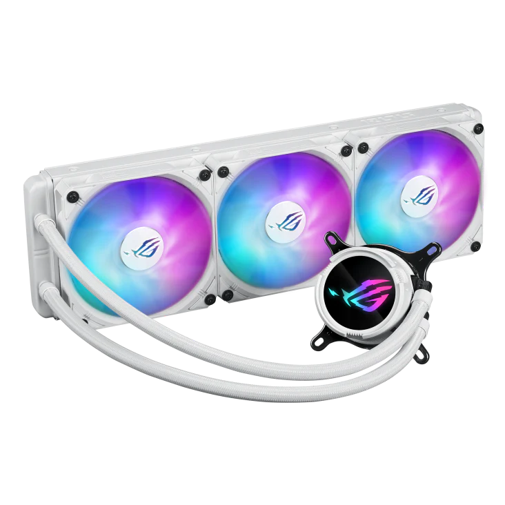 ASUS ROG Strix LC III 360 ARGB CPU Liquid Cooling, 360mm Radiator, 3x ROG STRIX AF-12S ARGB 120mm Fans White