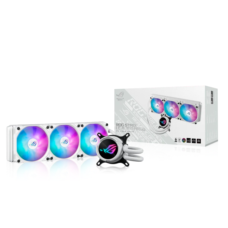 ASUS ROG Strix LC III 360 ARGB CPU Liquid Cooling, 360mm Radiator, 3x ROG STRIX AF-12S ARGB 120mm Fans White - Image 2
