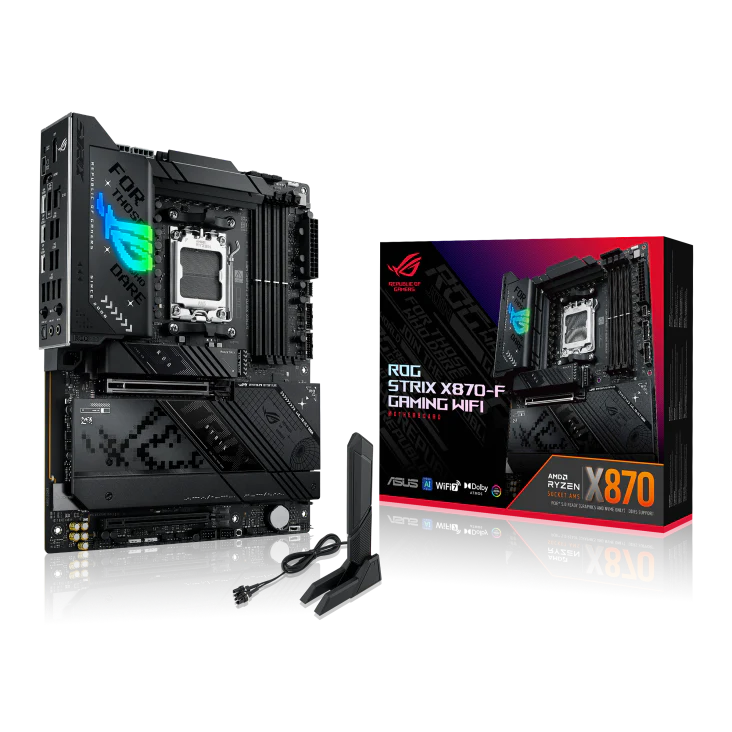 ASUS ROG Strix X870-F Gaming WiFi AM5 ATX Motherboard, AMD X870 Chipset, 4x DDR5
