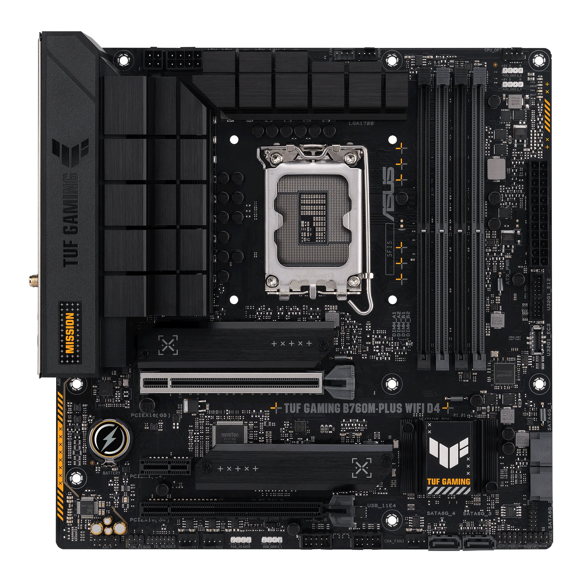 ASUS TUF B760M-PLUS WIFI D4 (13th and 12th Gen) LGA 1700 mATX Motherboard - Image 2