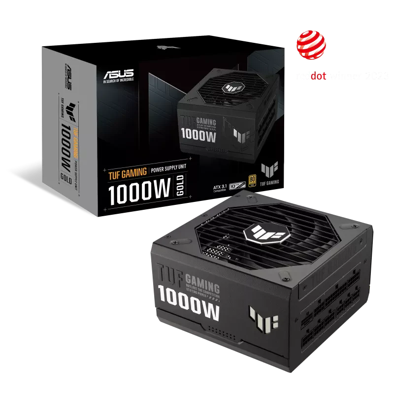 ASUS TUF Gaming 1000W ATX Power Supply Unit, 80 Plus Gold Certification, Fully Modular Black