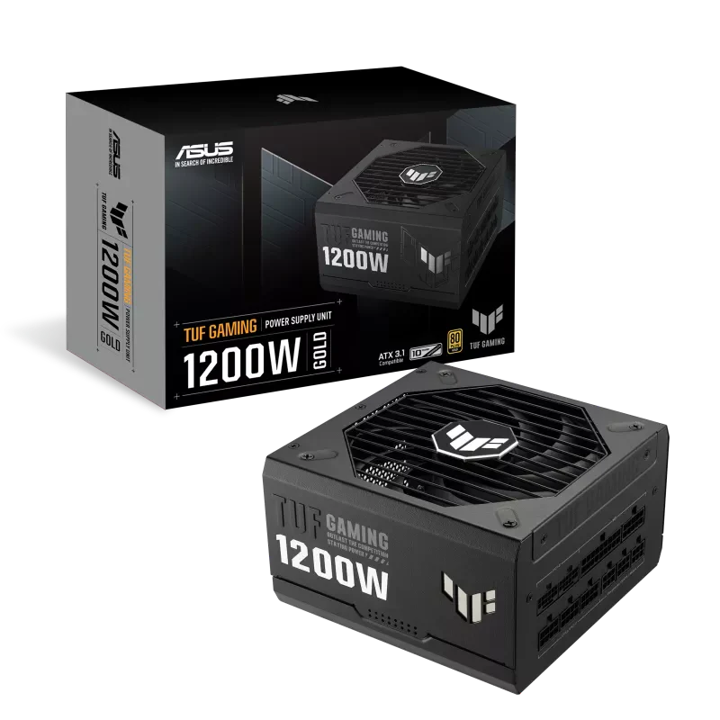 ASUS TUF Gaming 1200W Fully Modular Power Supply, 80 Plus Gold Certification, ATX12V, 135mm Axial Tech Fan Black