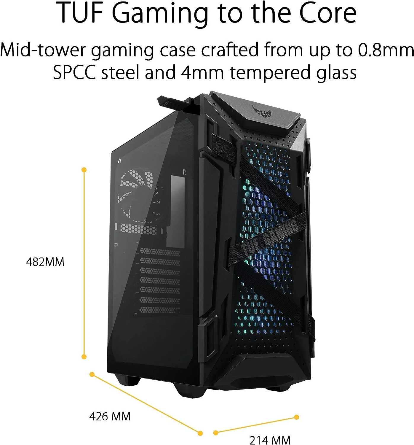 ASUS TUF Gaming GT301 ATX mid-tower tempered glass GAMING CASE - Image 2