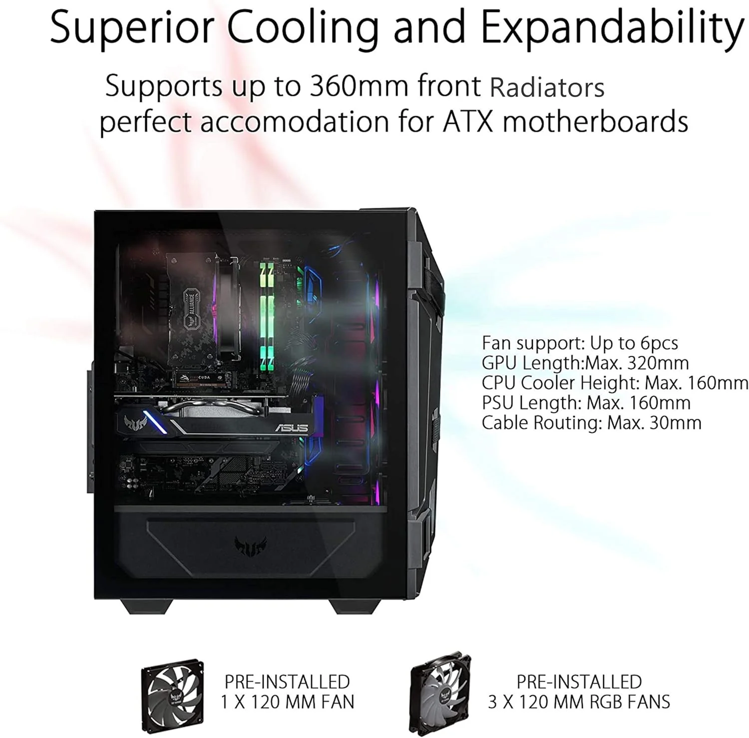 ASUS TUF Gaming GT301 ATX mid-tower tempered glass GAMING CASE - Image 3