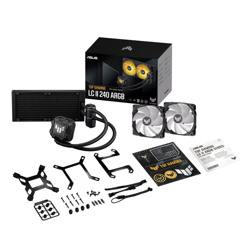 ASUS TUF Gaming LC II 240 ARGB Liquid Cooler With Aura Sync, 240MM Radiator, 2*120MM TUF ARGB Fans Black - Image 5